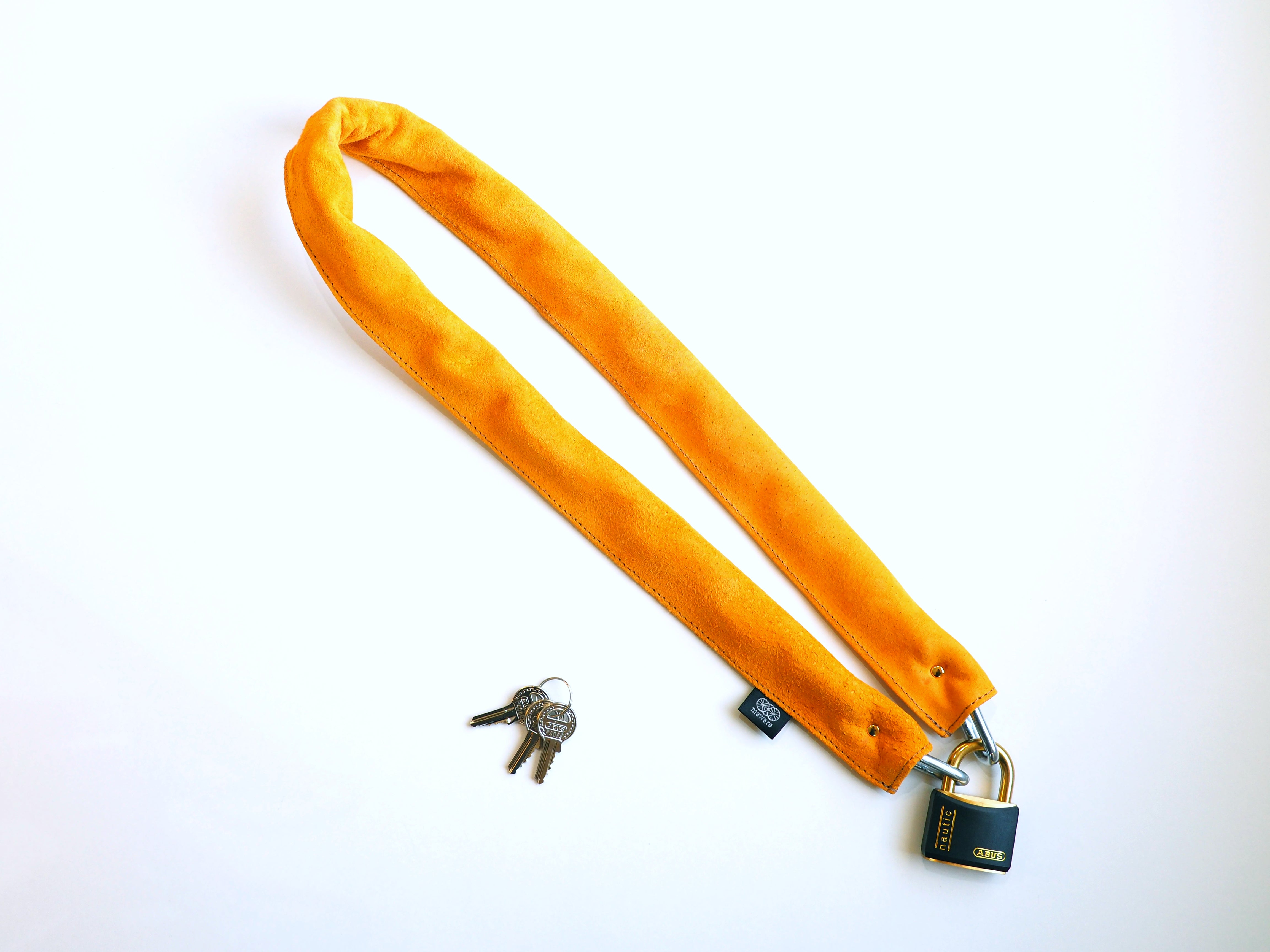 Leather cycle chain lock